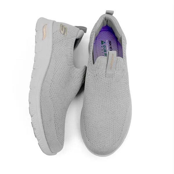 Giày Sneaker Nữ Skechers Arch Fit Refine 2.0 Cascade Metallic Shimmer Grey Màu Xám Size 37