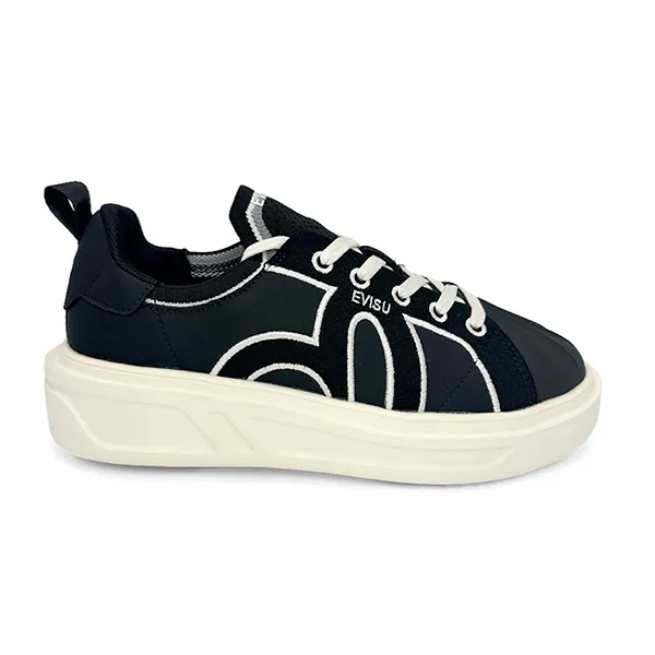 Giày Sneaker Unisex Evisu Lifestyle Sneaker Evisu Velin Black Chunky Màu Đen Size 37