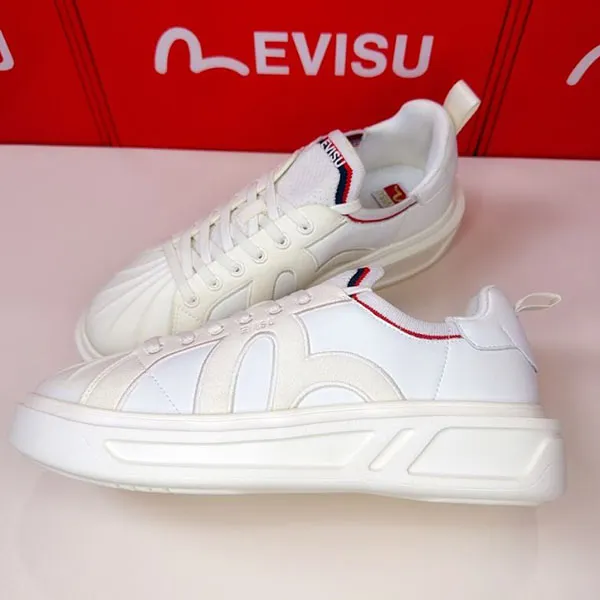 Giày Sneaker Unisex Evisu Lifestyle Velin White Chunky Màu Trắng Size 40