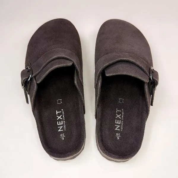 Giày Sục Unisex Next Slip On Mule Next Leather Footbed Clogs Chocolate Brown Màu Nâu Đen Size 37