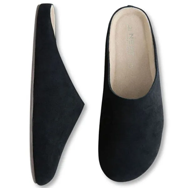 Giày Sục Unisex Next Slip On Mule Next Black Forever Comfort Leather Footbed Clogs Màu Xanh Navy Size 37