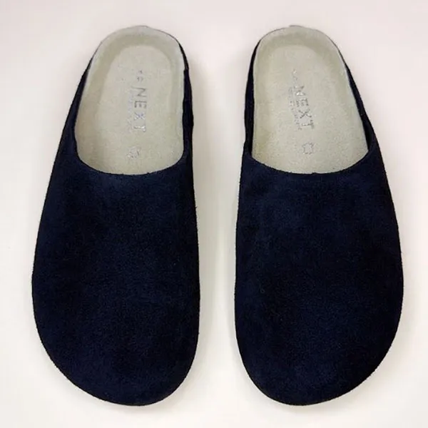 Giày Sục Unisex Next Slip On Mule Next Black Forever Comfort Leather Footbed Clogs Màu Xanh Navy Size 37