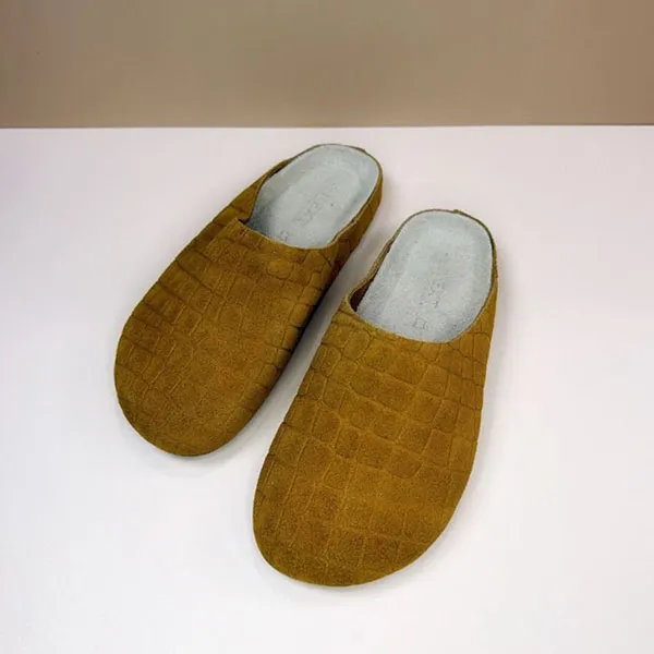 Giày Sục Unisex Next Slip On Mule Next Tan Brown Forever Comfort Leather Footbed Clogs Màu Nâu Size 37