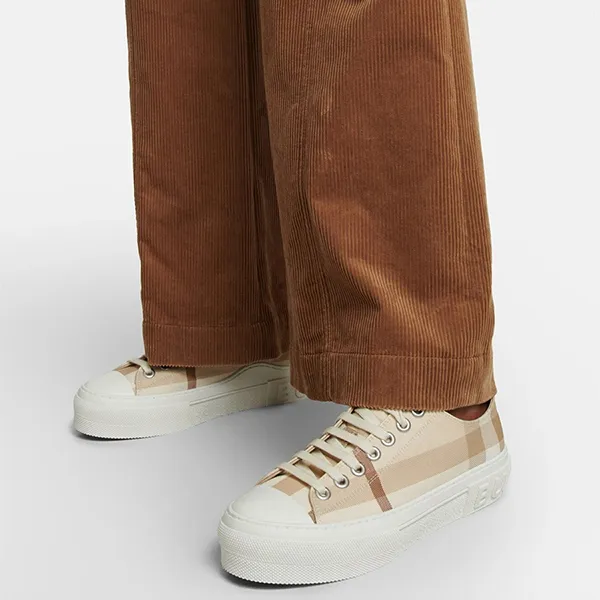 Giày Thể Thao Burberry Vintage Check Low Top Sneakers Màu Be Size 38