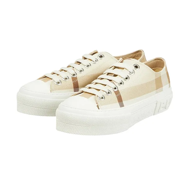 Giày Thể Thao Burberry Vintage Check Low Top Sneakers Màu Be Size 38