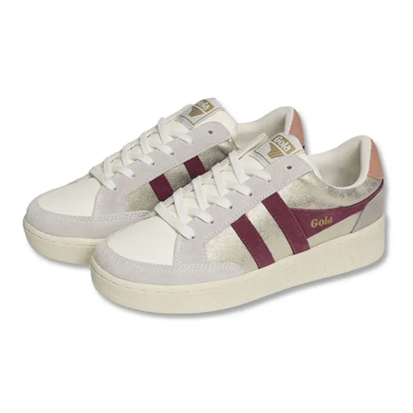 Giày Thể Thao Nữ Gola Lifestyle Grandslam Trident Gold/Cerise/Terracotta Màu Kem Đỏ Size 37