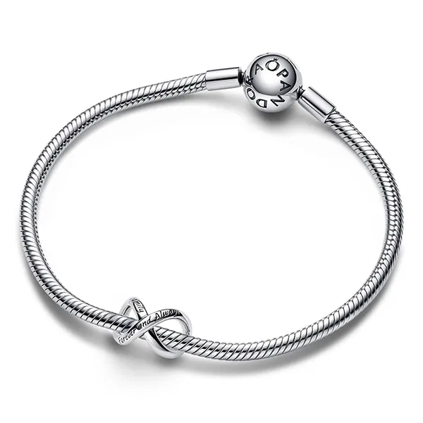 Hạt Vòng Charm Pandora Forever & Always Infinity 793243C00 Màu Bạc