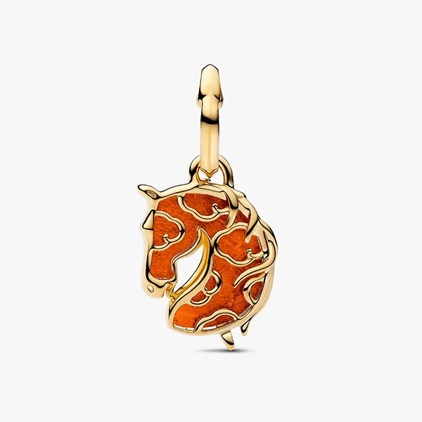 Hạt Vòng Charm Pandora Red Fire Horse Murano Glass Dangle 764431C01 Màu Đỏ