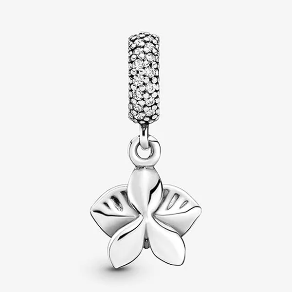 Hạt Vòng Charm Pandora White Orchid Flower 791554EN12 Màu Bạc