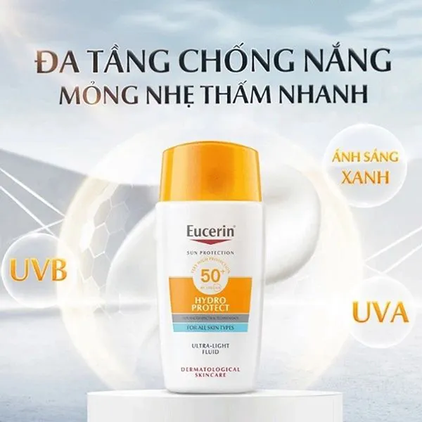 Kem Chống Nắng Dạng Sữa Eucerin Hydro Protect Ultra Light Fluid SPF50+ /PA++++ 50ml