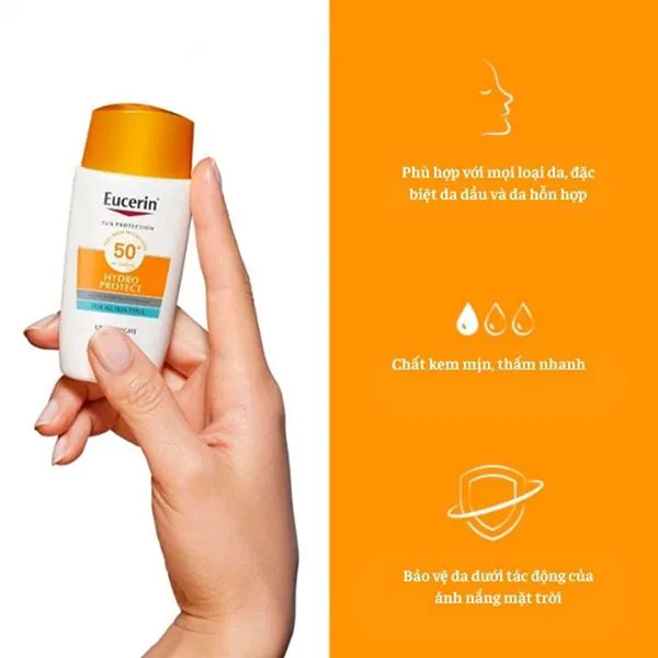 Kem Chống Nắng Dạng Sữa Eucerin Hydro Protect Ultra Light Fluid SPF50+ /PA++++ 50ml