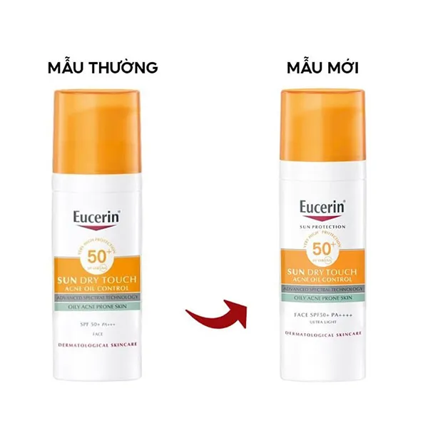 Kem Chống Nắng Eucerin Sun Dry Touch Acne Oil Control SPF 50+/PA++++ 50ml