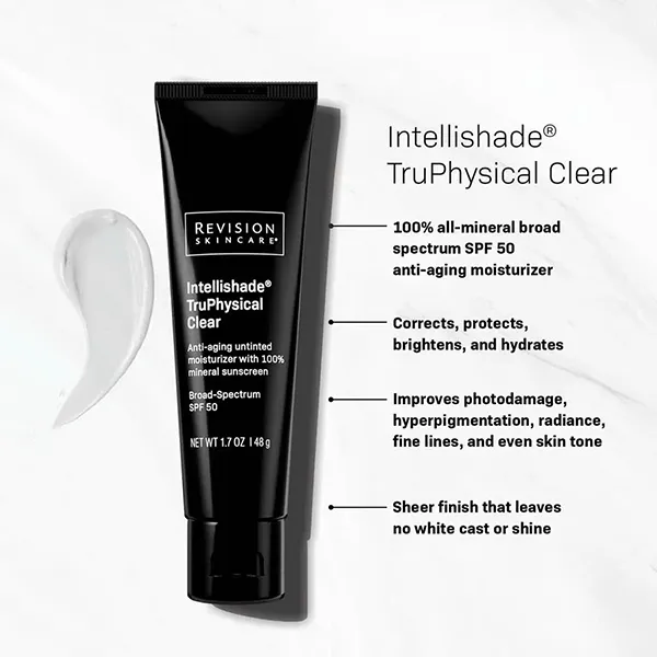Kem Chống Nắng Hỗ Trợ Trẻ Hóa Màng Đáy Thuần Vật Lý SPF50 Revision Skincare Intellishade TruPhysical Clear 48g