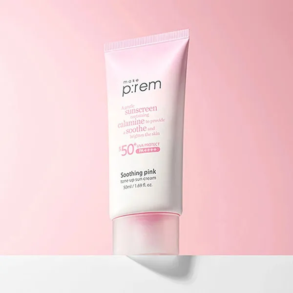 Kem Chống Nắng Nâng Tone Make P:rem Soothing Pink Tone Up Sun Cream SPF50+ PA++++