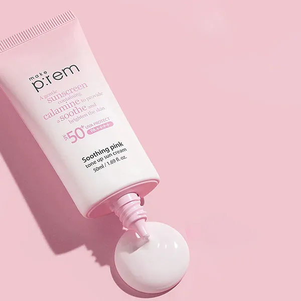 Kem Chống Nắng Nâng Tone Make P:rem Soothing Pink Tone Up Sun Cream SPF50+ PA++++