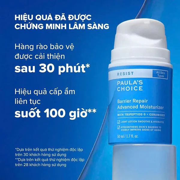 Kem Dưỡng Ẩm Giảm Nếp Nhăn & Săn Chắc Da Paula’s Choice Resist Barrier Repair Advanced Moisturizer 50ml