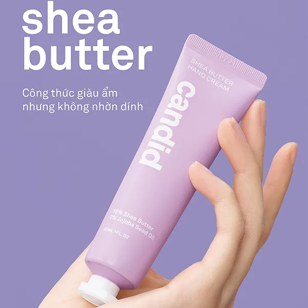 Kem Dưỡng Da Tay Candid Shea Butter Hand Cream 30ml Mềm Mịn