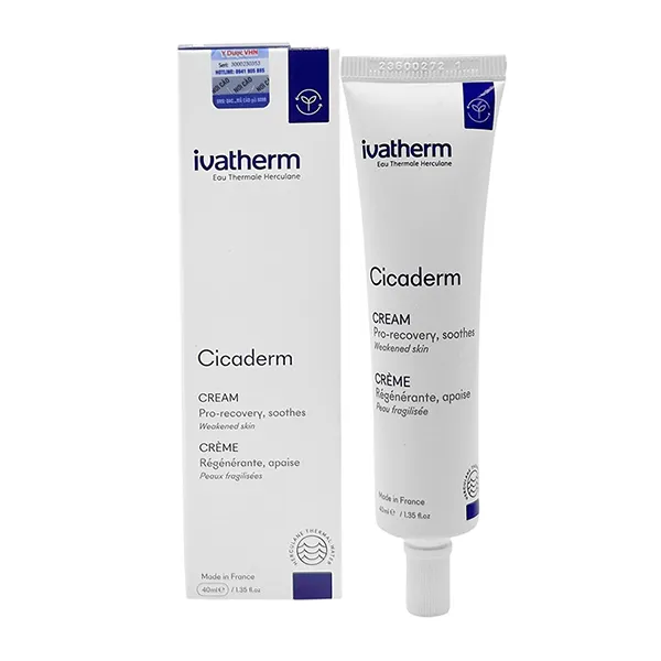 Kem Tái Tạo Và Ngăn Ngừa Sẹo Ivatherm Cicaderm Repairing Cream 40ml
