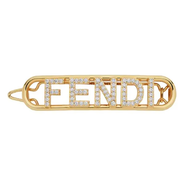Kẹp Tóc Nữ Fendi Fendigraphy Hair Clip Gold Màu Vàng Gold