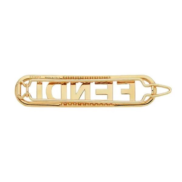 Kẹp Tóc Nữ Fendi Fendigraphy Hair Clip Gold Màu Vàng Gold