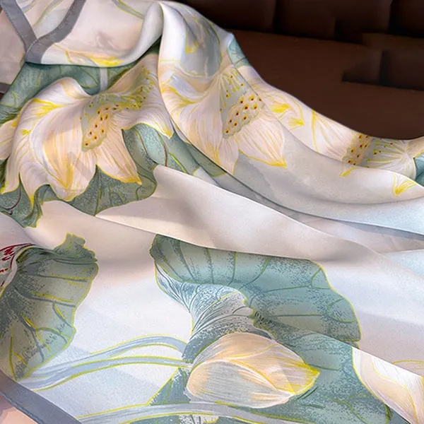 Khăn Choàng Nữ Meri Elegant Lotus SC22 Màu Xanh Xám