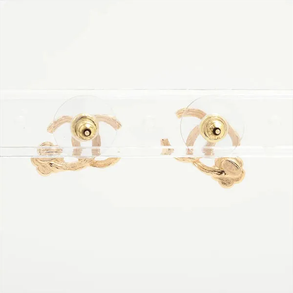 Khuyên Tai Nữ Chanel Coco Mark Camellia A22A Earrings Màu Vàng