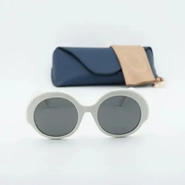 Kính Mát Nữ Loewe Round Sunglass Frame In White LW40135F 25A Màu Trắng Xám