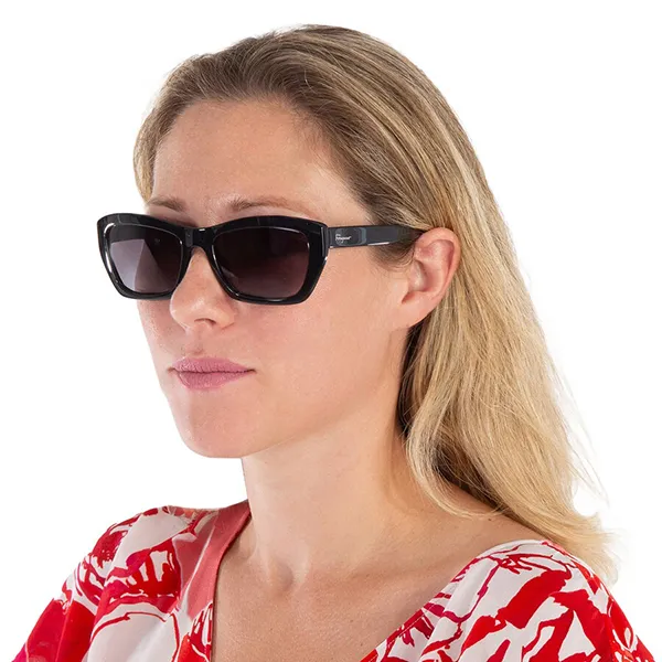 Kính Mát Nữ Salvatore Ferragamo Grey Rectangular Ladies Sunglasses SF958S-001 Màu Đen