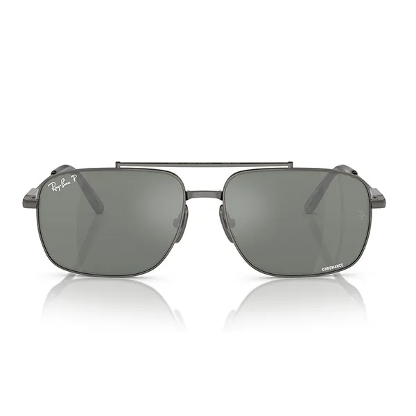 Kính Mát Unisex Rayban Michael Titanium Sunglasses RB8096 165/GK 59-15 Màu Bạc Xám
