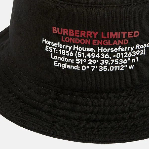 Mũ Burberry Logo Cotton Jersey Bucket Hat Màu Đen Size M
