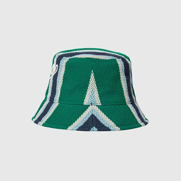 Mũ Gucci Striped Bucket Hat With Embroidery Màu Xanh Green Size S