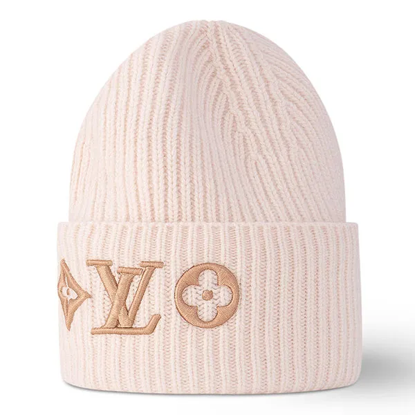 Mũ Len Louis Vuitton LV Headline M79452 Pink Beige Màu Hồng Be