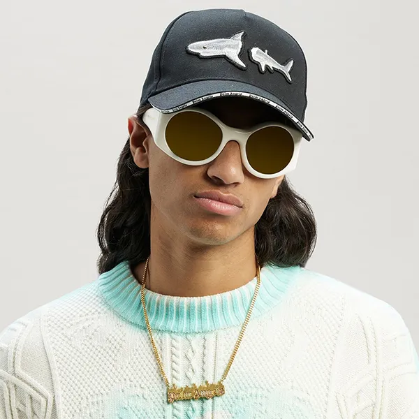 Mũ Nam Palm Angels Broken Shark Cap PMLB054S23FAB0031009 Màu Đen