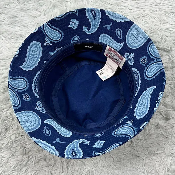 Mũ Unisex MLB Paisley Bucket Hat A5 3AHT01633 14INS Màu Xanh Họa Tiết