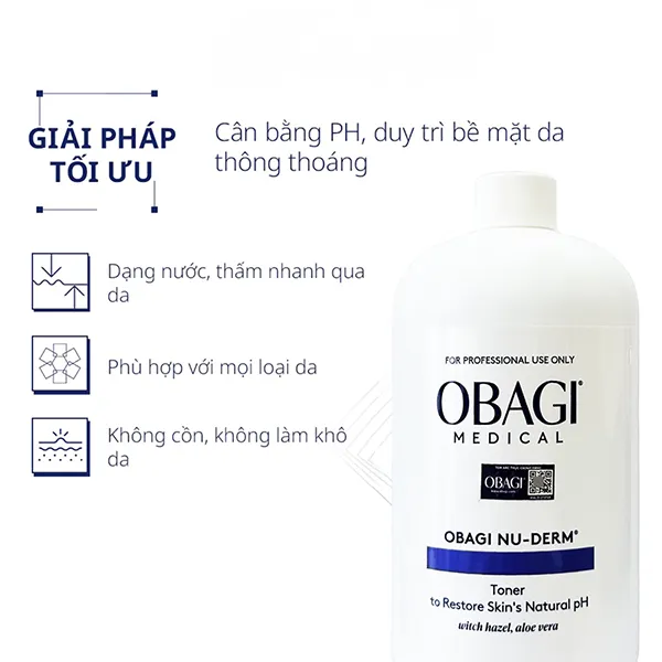 Nước Hoa Hồng Hỗ Trợ Làm Sạch Và Duy Trì Độ PH Cho Da Obagi Nu-Derm Toner 1L