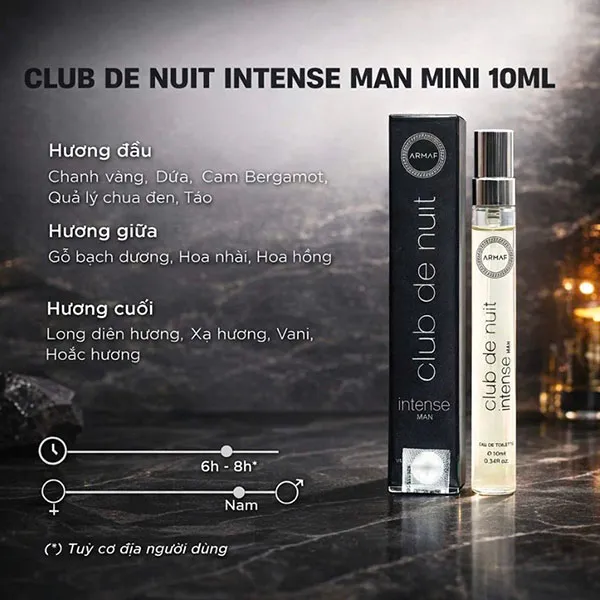Nước Hoa Nam Armaf Club De Nuit Intense Man Mini EDT 10ml