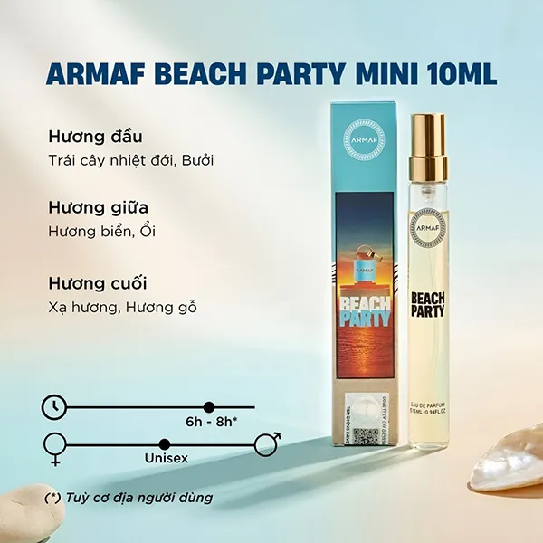 Nước Hoa Unisex Armaf Beach Party Eau De Parfum Mini 10ml