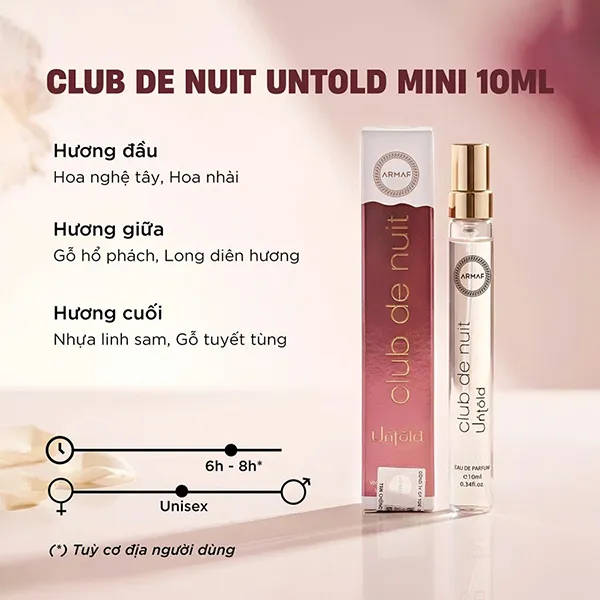Nước Hoa Unisex Armaf Club De Nuit Untold Mini EDP 10ml