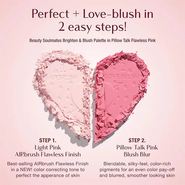 Phấn Má Charlotte Tilbury Pillow Talk Beauty Soulmates Face Palette Flawless Pink Màu Hồng Baby 13g