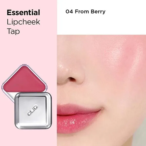Phấn Má Hồng Kiêm Son Môi Clio Essential Lip Cheek Tap Tone 04 From Berry Màu Hồng Berry