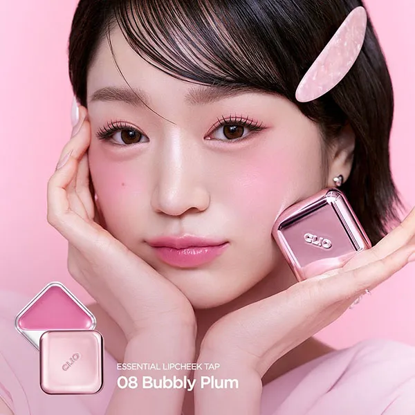 Phấn Má Hồng Kiêm Son Môi Clio Essential Lip Cheek Tap Tone 08 Bubbly Plum Màu Hồng Mận