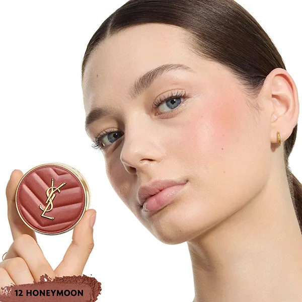 Phấn Má Hồng YSL Yves Saint Laurent Make Me Blush Bold Blurring Blush 12 Honeymoon Màu Caramel
