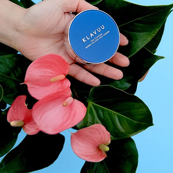 Phấn Nước Cushion Klavuu Blue Pearlsation High Coverage Marine Collagen Aqua Cushion