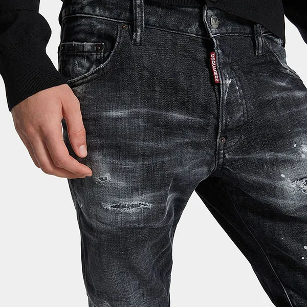 Quần Jean Nam Dsquared2 Wash Skater Jeans Màu Đen Size 44