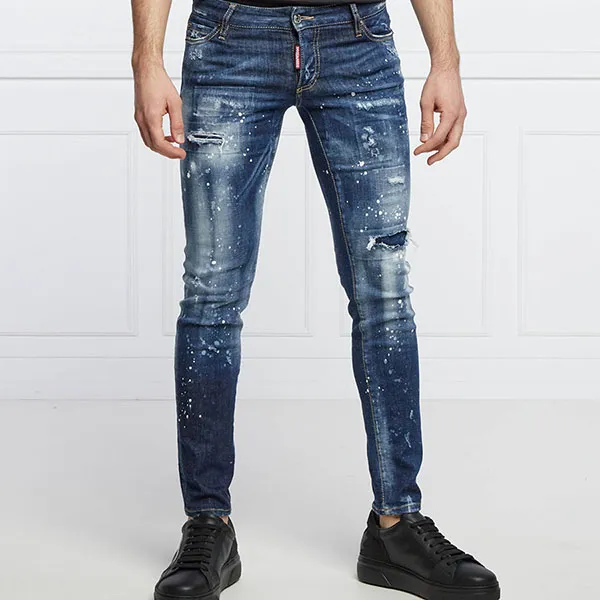 Quần Jeans Nam Dsquared2 Tag Leather Skater S71LB0944 S30685 Màu Xanh Size 48