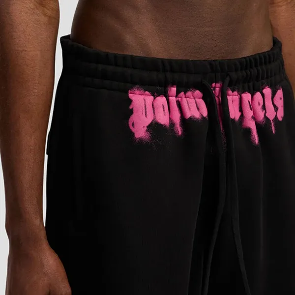 Quần Short Nam Palm Angels Sprayed Logo In Black PMCI019F25FLE0031032 Màu Đen Size XS
