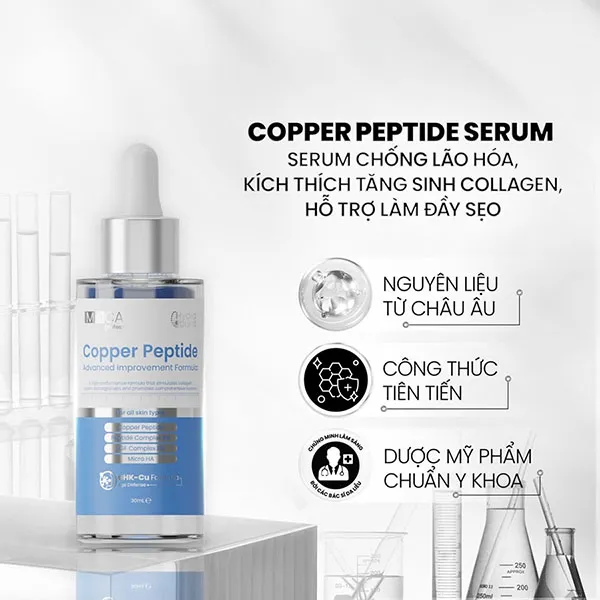 Serum Ngừa Lão Hoá, Tăng Sinh Collagen Và Làm Đầy Sẹo MDCare Copper Peptide Serum Advanced Improvement Formula 30ml