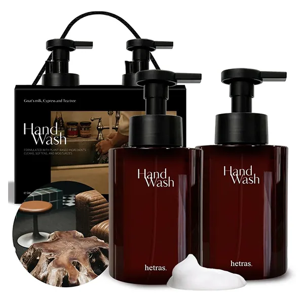 Set Nước Rửa Tay Hetras Perfumed Bubble Hand Wash Hotel Wood 515ml