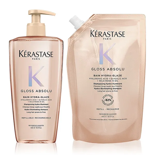 Set Dầu Gội Hỗ Trợ Phục Hồi Tóc Hư Tổn Kérastase Gloss Absolu 500ml + Túi Refill 500ml