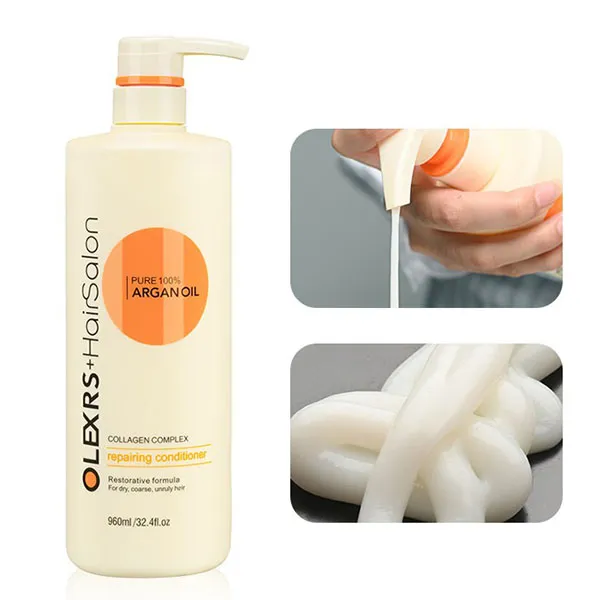 Set Dầu Gội Và Dầu Xả Olexrs Hairsalon Argan Oil Collagen Complex 960ml x 2